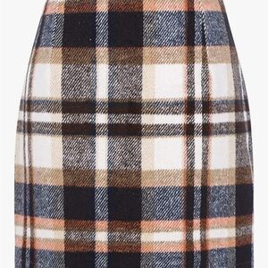 Plaid Women's Skirt in Navy and Tan